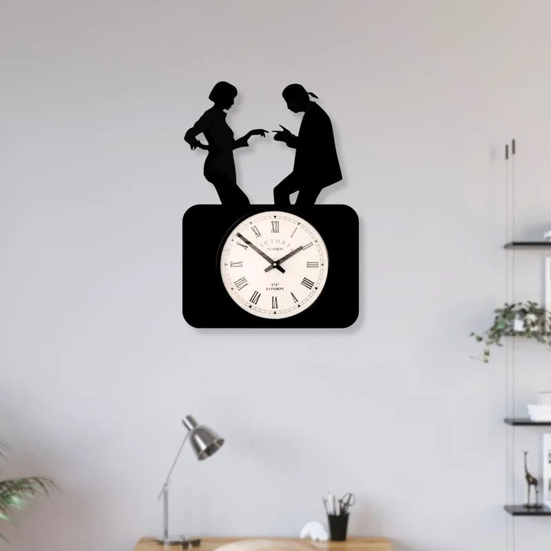 Dancer Steel Analog Wall Clock - Black media 3