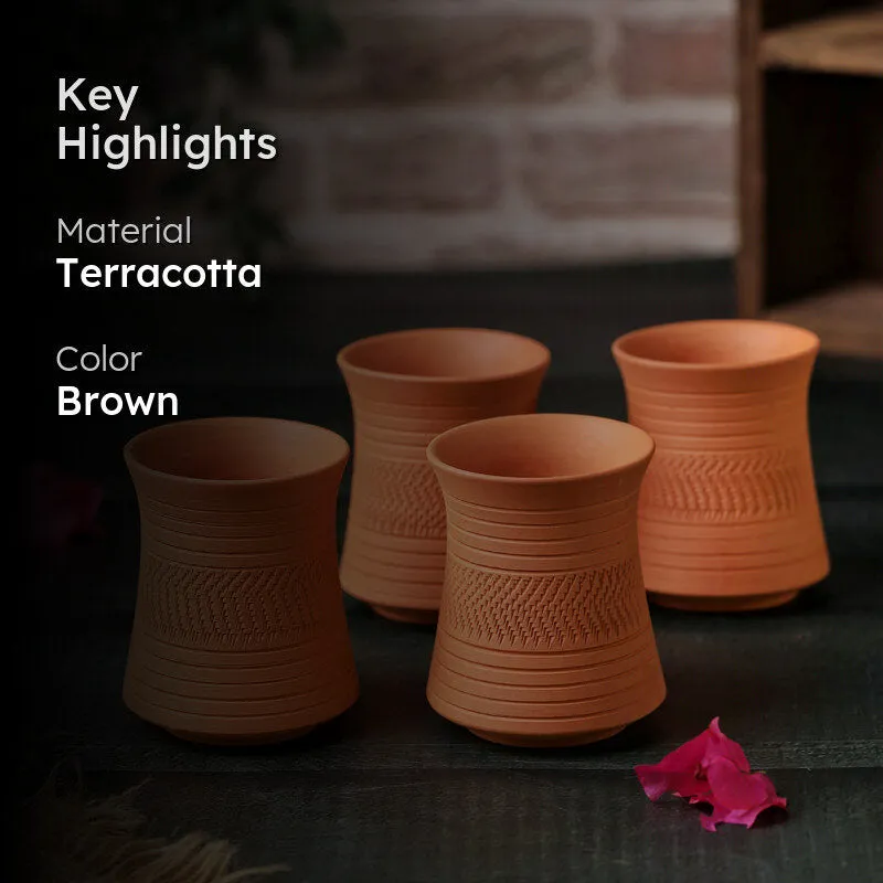 Mitti Curve Terracotta Glass (250 mL) - Set Of Four media 2