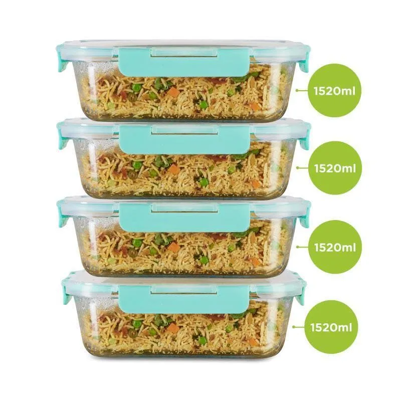 Crusade Rectangle Glass Container - 1520 ML media 5