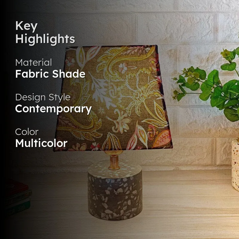 European Paisley Mosaic Hand Crafted Fabric Table Lamp - Multicolor media 2