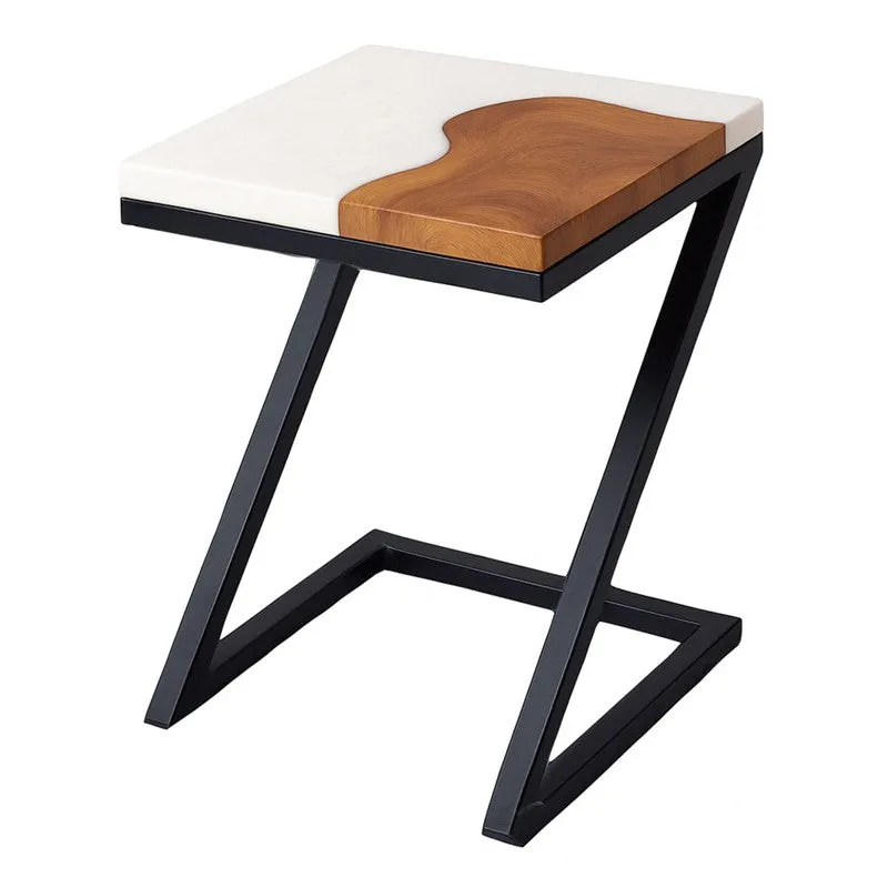Nirvo Rustic Teak Wood Side Table media 5