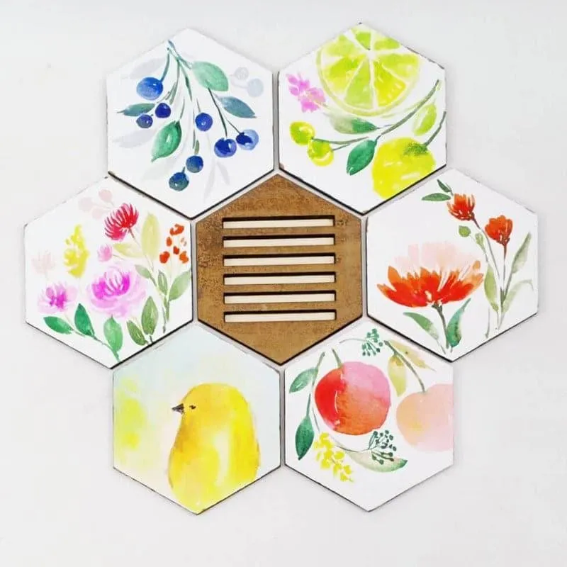 Xeno Flora Handpainted Coaster - Set Of Six media 3