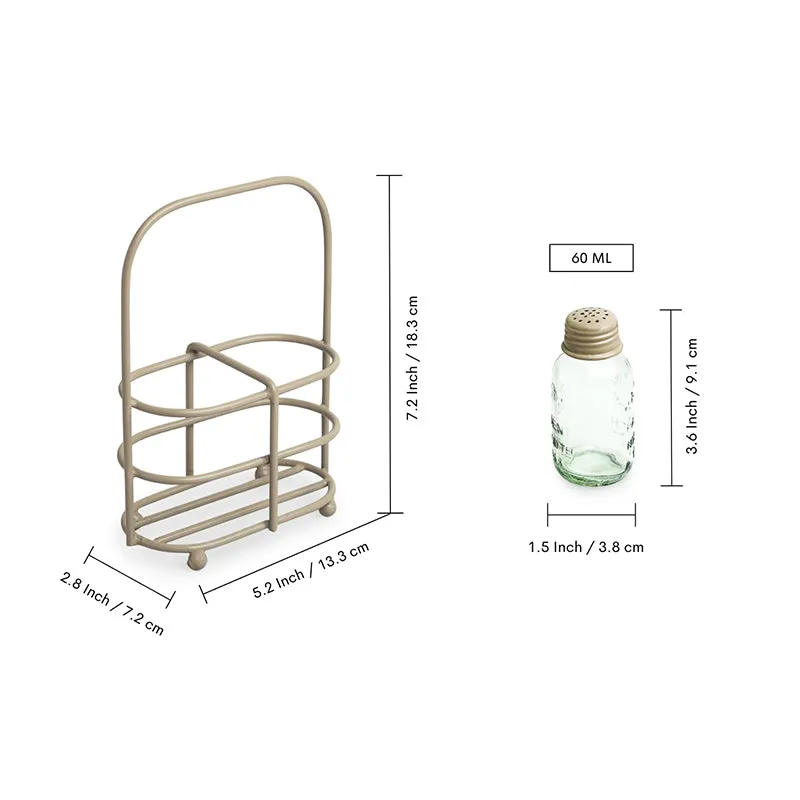 Pipero Salt & Pepper Shaker With Iron Holder (60 mL) - Three Piece Set media 7