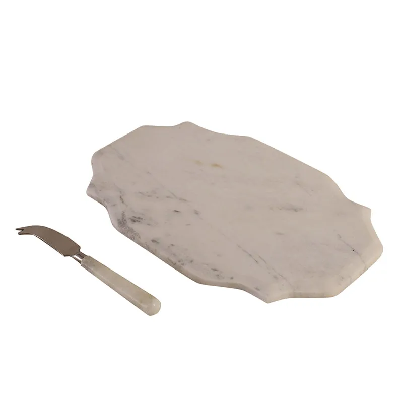 Bergamo Marble Platter With Knife - Two Piece Set media 6