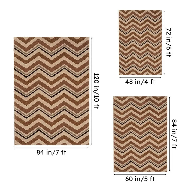 Peregrin Hand Tufted Geometric Wool & Nylon Carpet - Brown media 14