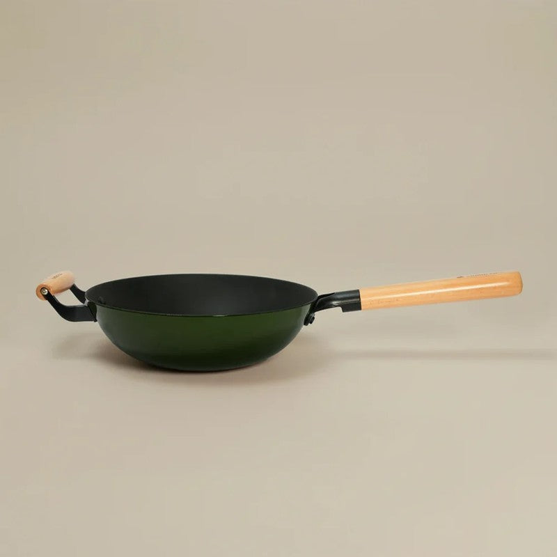 Cumin Co Enamel Cast Iron Wok (1500 mL) - Green media 5
