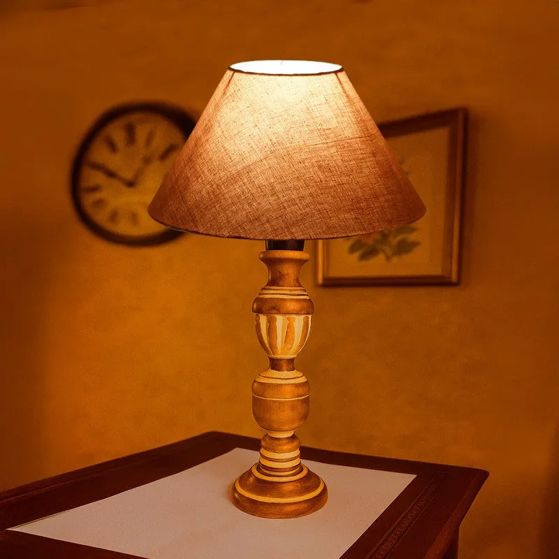 Zenrae Vire Wooden Table Lamp - Grey media 1