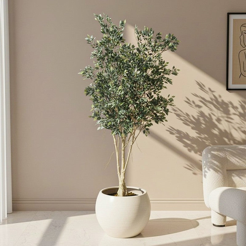 Serene Greens Artificial Plant With Black Plastic Pot - 8.5 ft