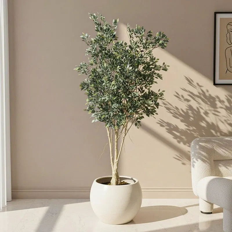Serene Greens Artificial Plant With Black Plastic Pot - 8.5 ft media 1