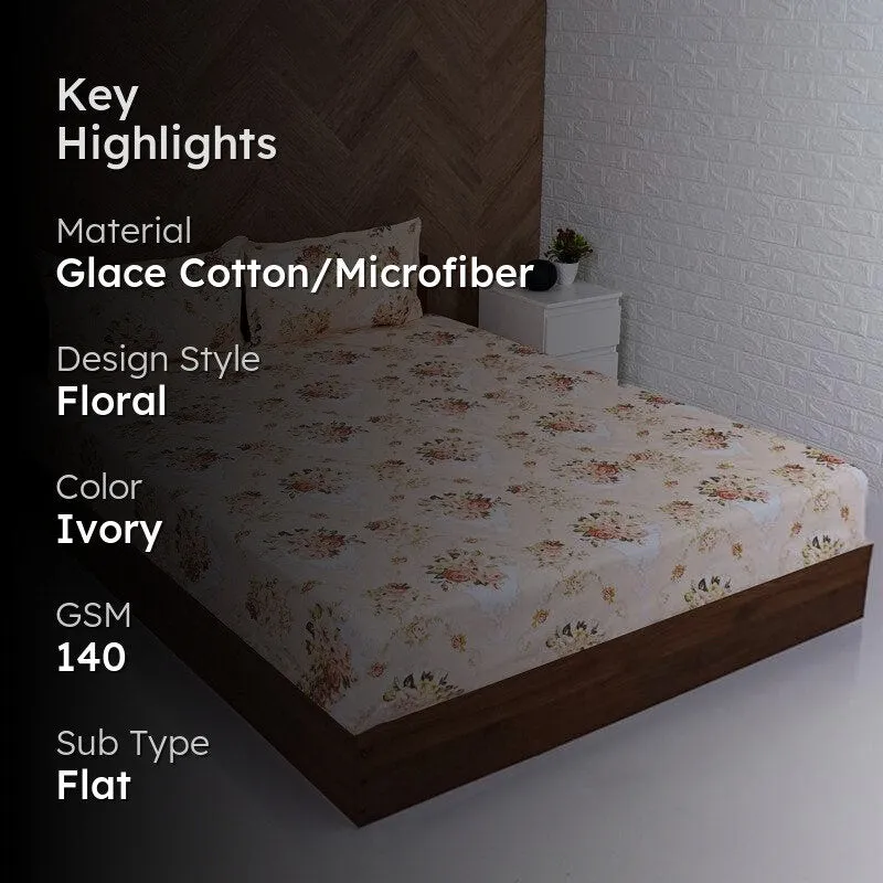Peony Plethora Microfiber Bedsheet - 140 GSM media 2
