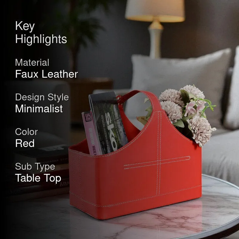 AarviDecor SleekCarry Faux Leather Magazine Holder media 2