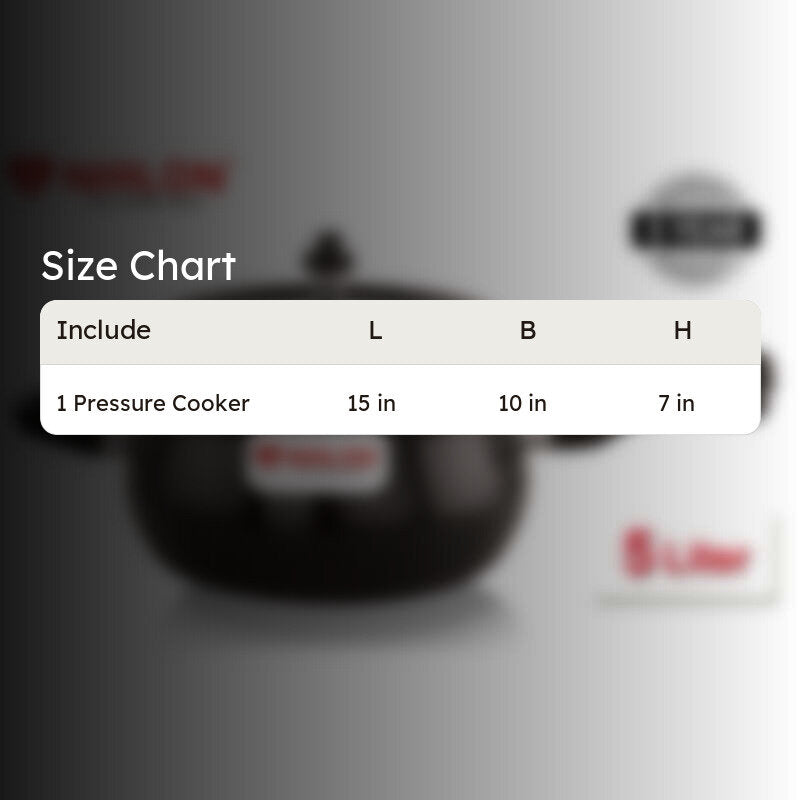 Nirlon Classic Black Outer Lid Pressure Cooker - 5000 mL media 8