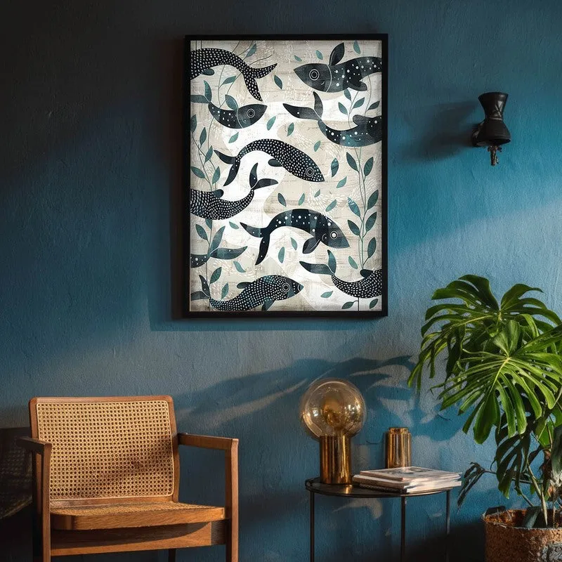 Samudra Canvas Wall Painting With Black Frame media 9