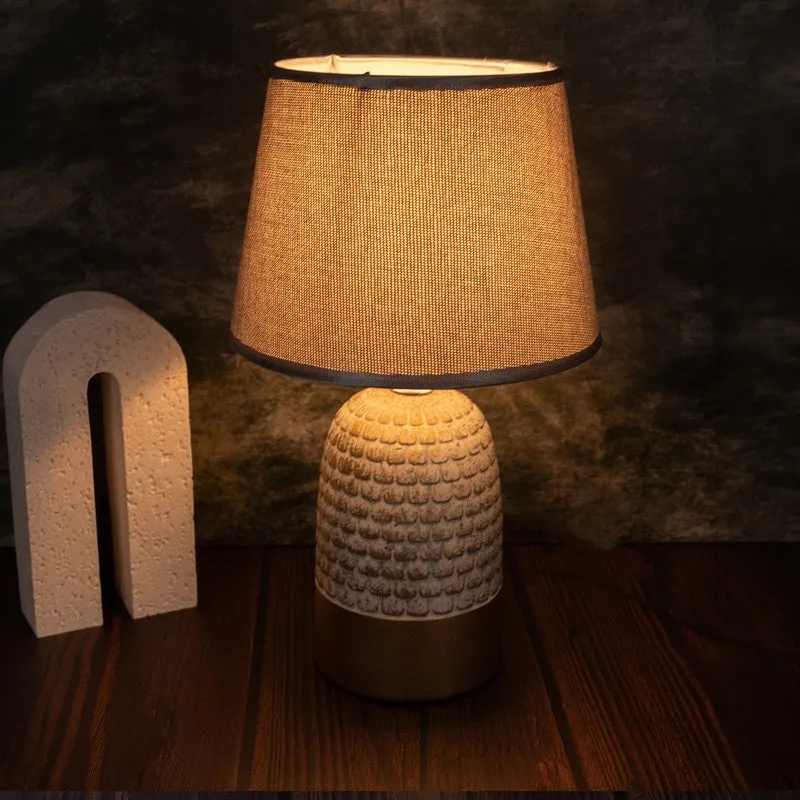 AarviDecor Hamilton Decorative Fabric Table Lamp - Grey media 3