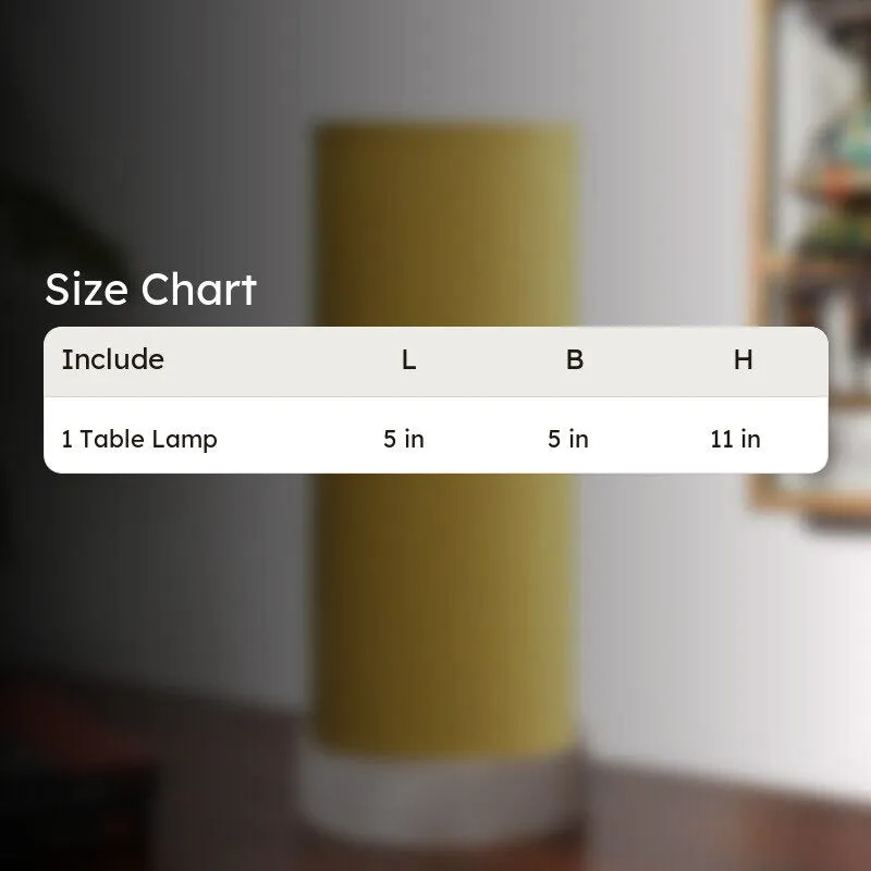 Ocra Tower Wooden Table Lamp - Yellow,White media 6