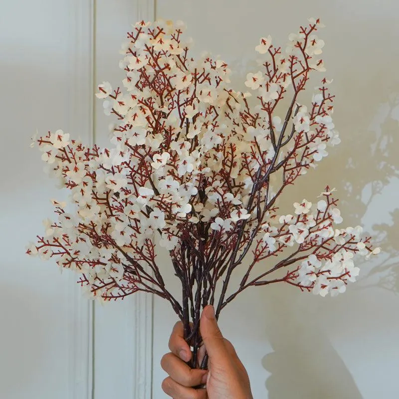 Faux White Gypsophila Flower Stick (19 CM) - Set Of Four media 3