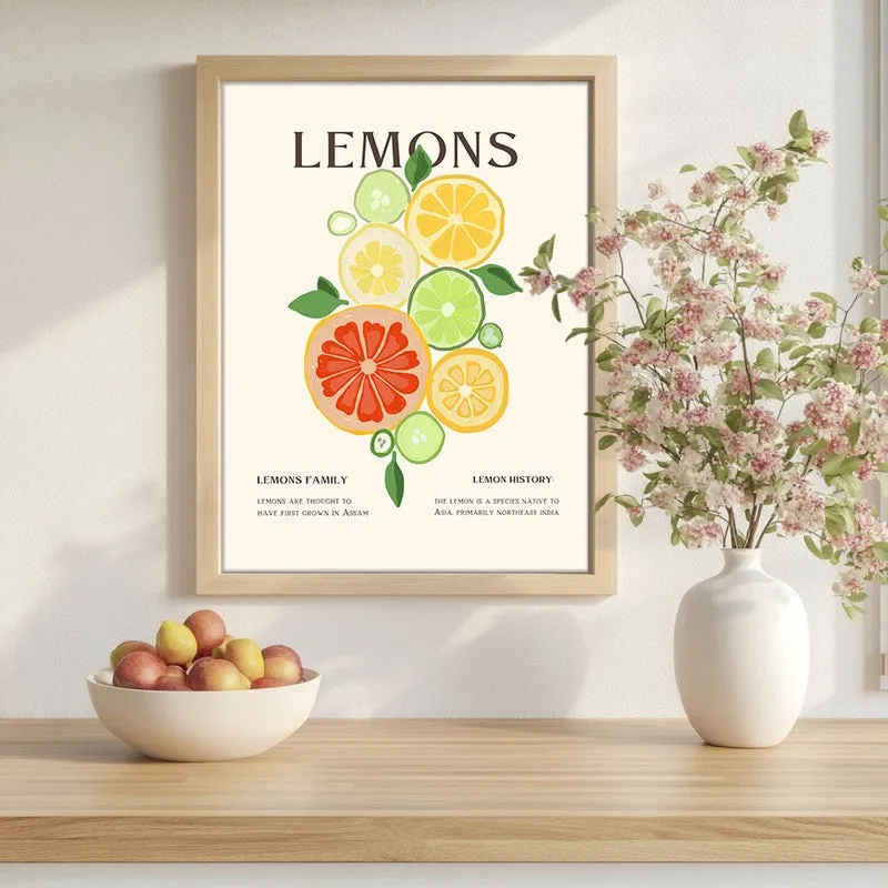 Sunlit Citrus Archival Canvas Wall Art - Brown media 1