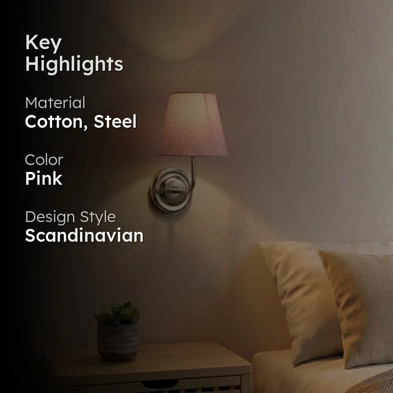 Orivelle Dusty Pink Cotton Wall Lamp - 2