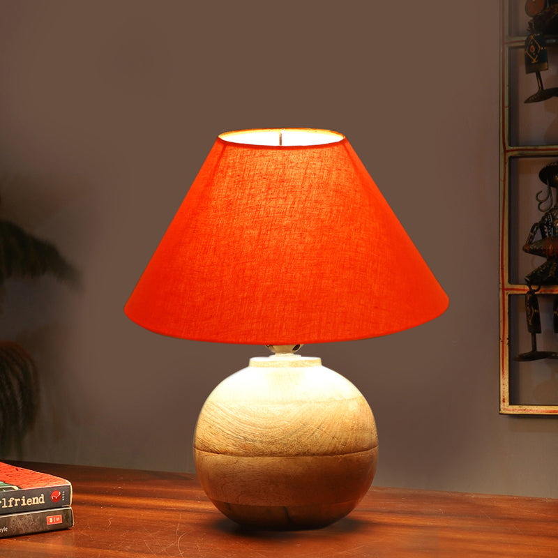 Cotin II Orb Cotton Table Lamp - Orange,Brown