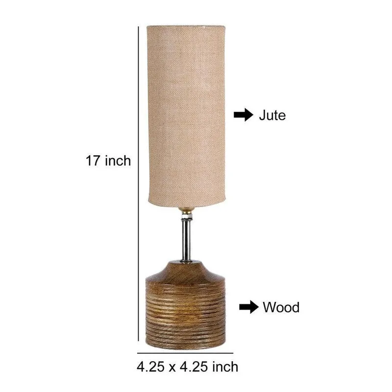 Woody Fabric Table Lamp - Beige,Brown media 7