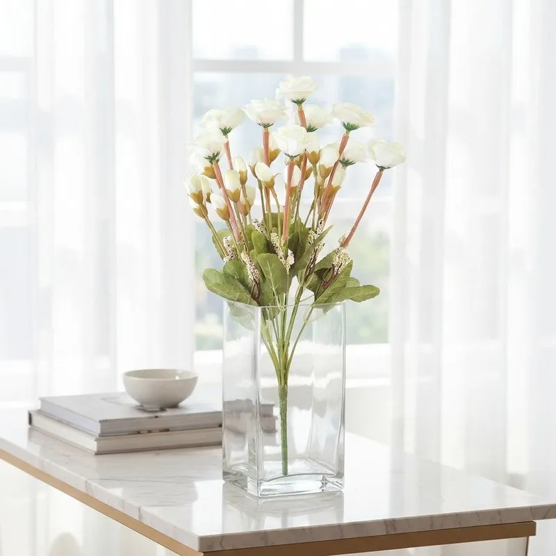 Mini Rose Artificial Flowers - White media 1