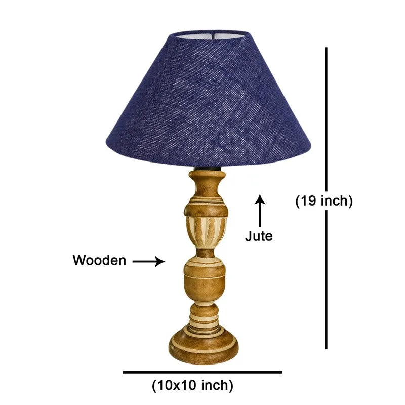 Zenrae Flux Wooden Table Lamp - Blue media 8