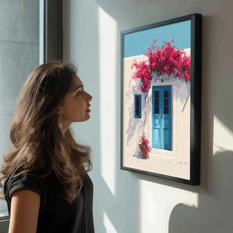 Blooming Vacation Canvas Wall Painting - Black Frame media 5