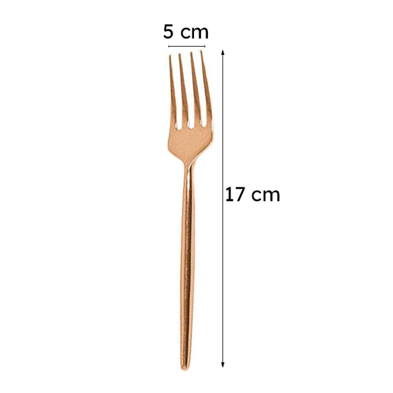 Gilded Tines Copper Dessert Fork - Set Of Six media 6