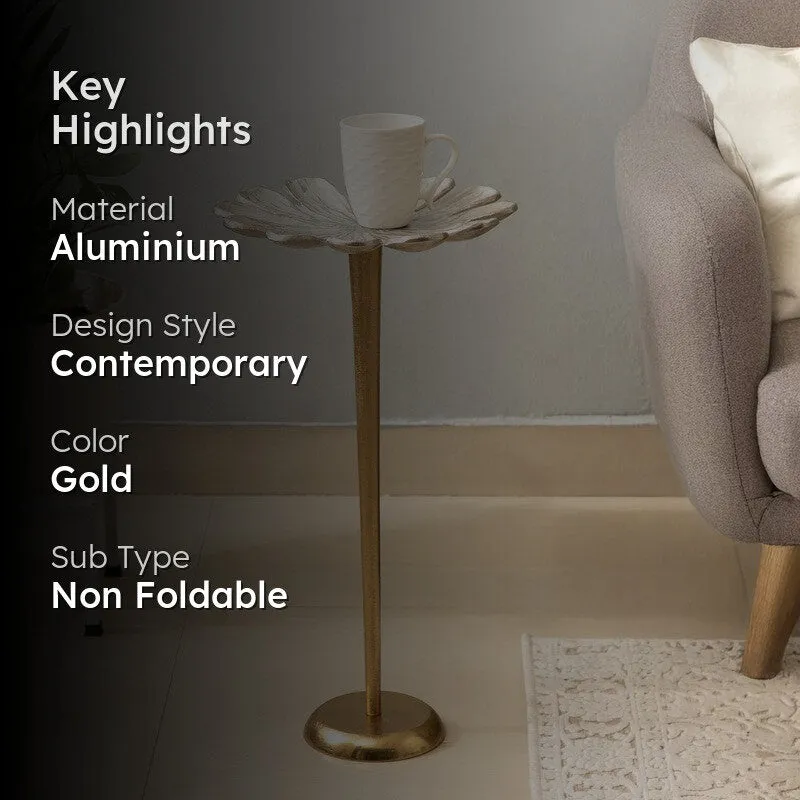 Petal Edge Aluminum Side Table - Gold media 2