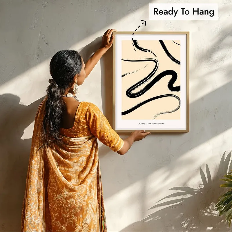 Fluid Balance Canvas Wall Painting With Brown Frame media 8
