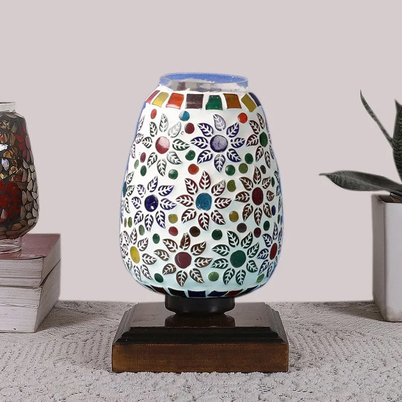 Levana Glass Table Lamp With Wooden Base - Multicolor media 4