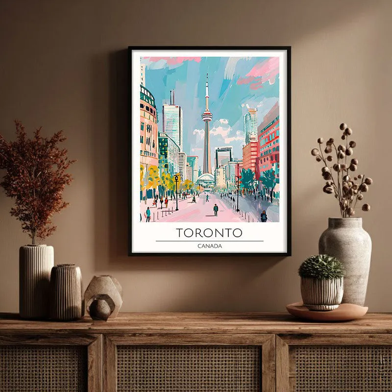 Vintage Toronto Framed Canvas Wall Painting media 3