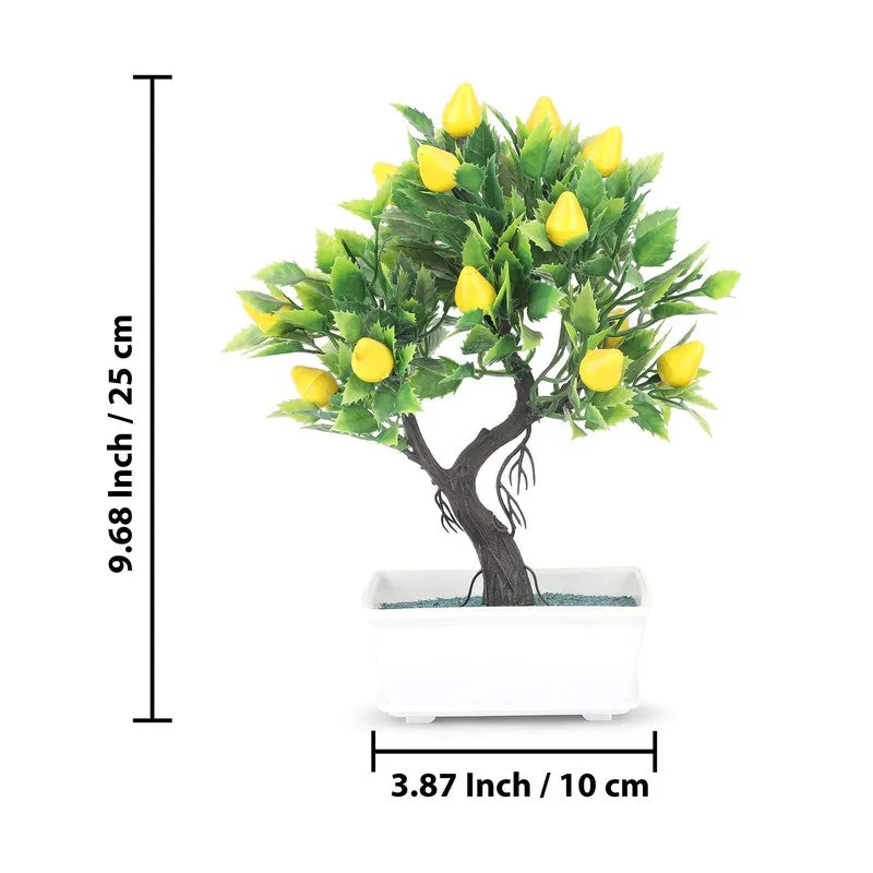 Leafora Lemon Artificial Plant With Plastic Pot(Yellow) - 0.8 Feet media 8