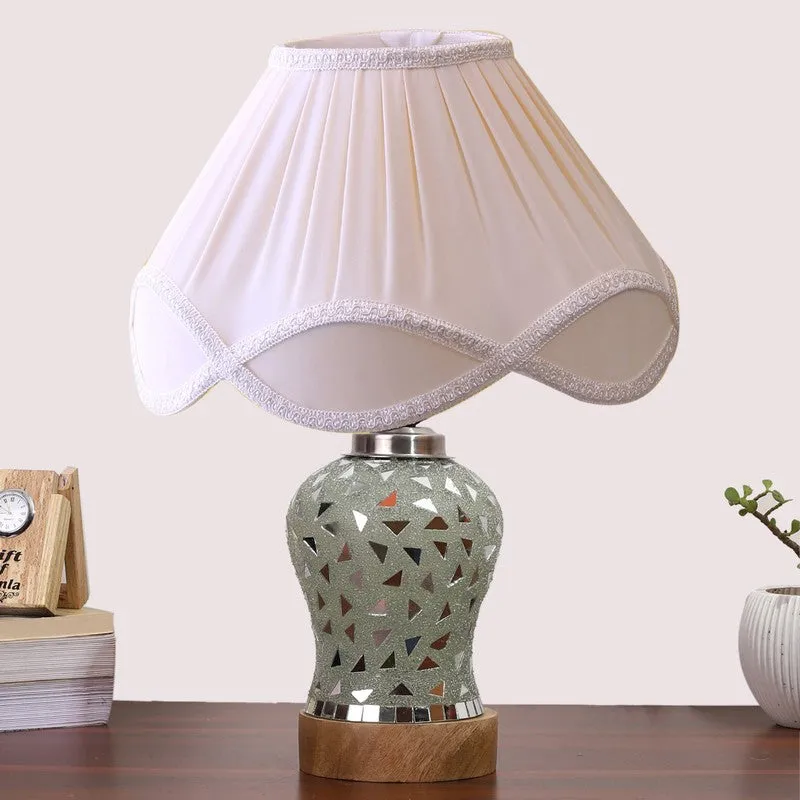 Liora Arc Pleated Wooden Table Lamp - Multicolor media 4