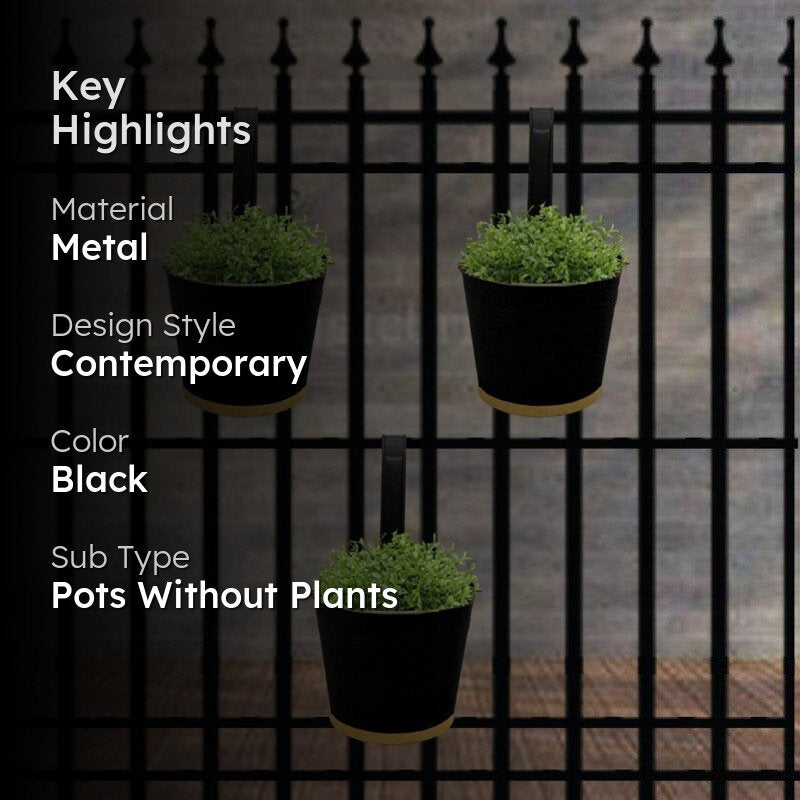 Lush Glow Planter (Black) - Set Of Three media 2