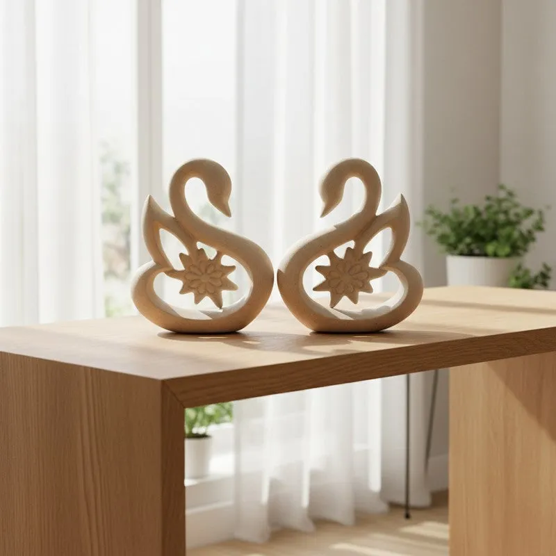 Eternal Love Swan Showpiece Set - Set Of Two media 1