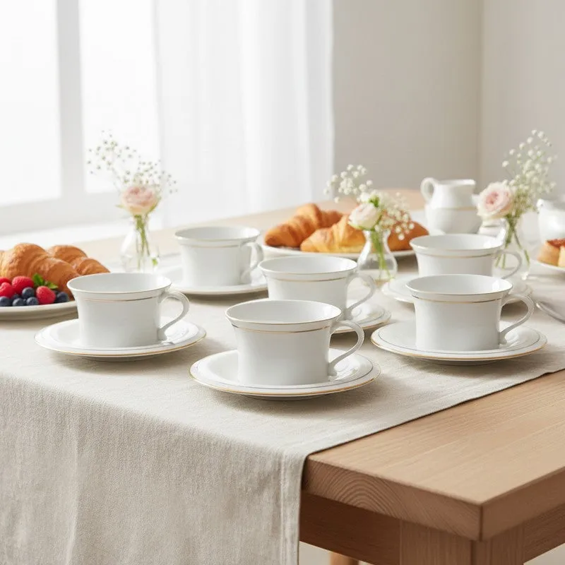 Summer Bone China Cup & Saucer (125 ML) - Twelve Piece Set media 1