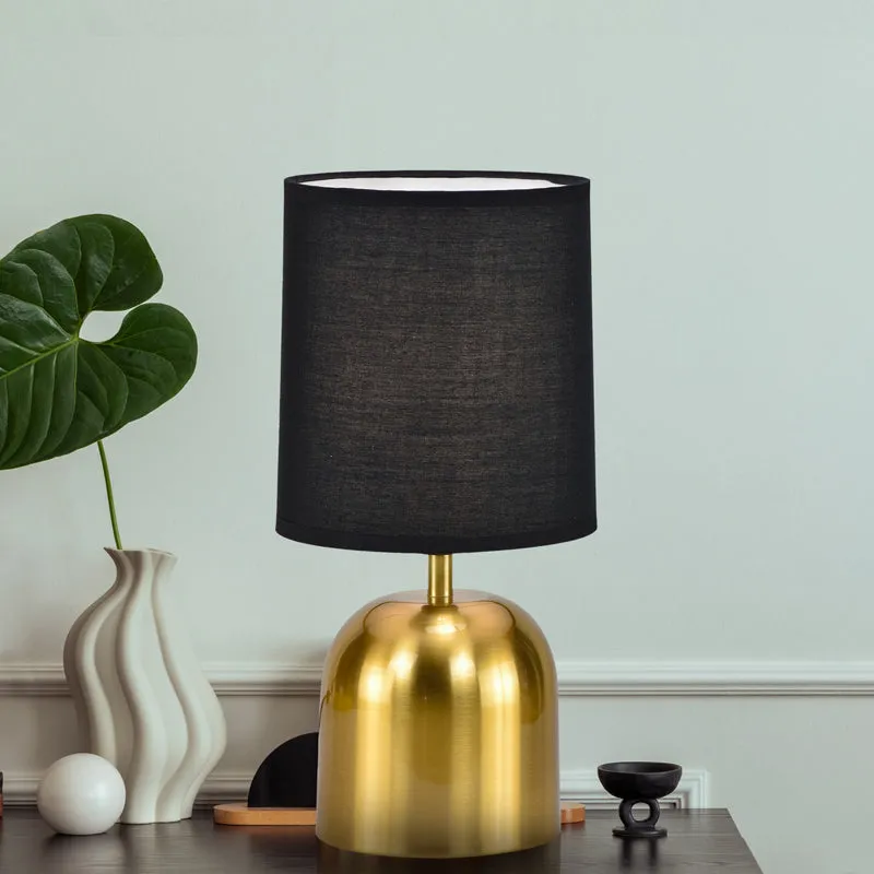 Silver Shot Metal LED Fabric Table Lamp - Black,Gold media 2