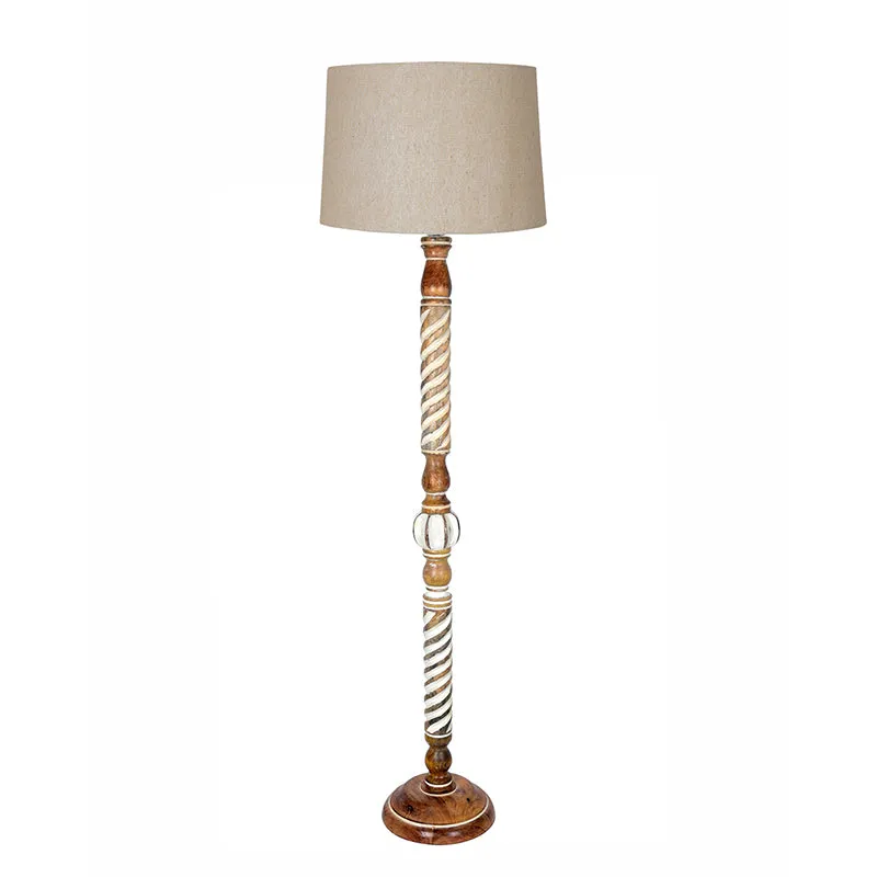 Elfin Carve Wooden Floor Lamp - Beige media 3