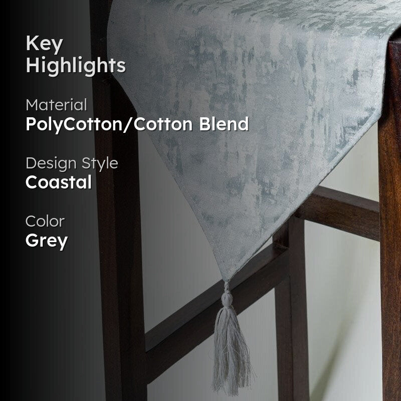 Ketty Jacquard Table Runner (Grey) - Large media 2