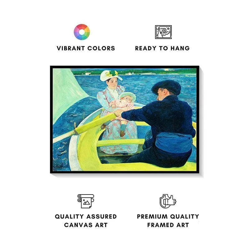 The Boating Party Canvas Painting By Mary Cassatt - Black Frame media 3