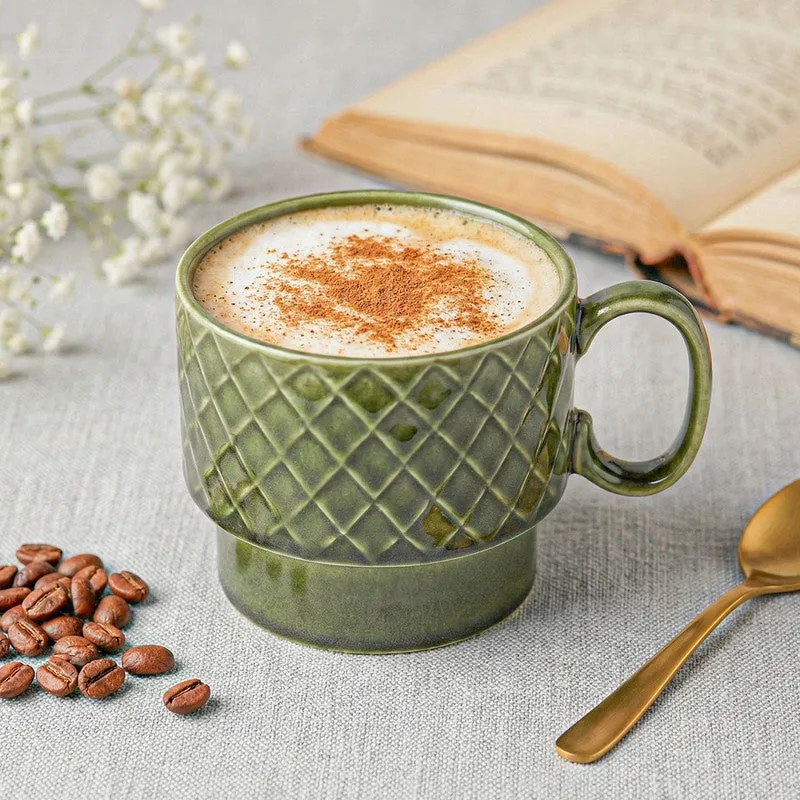 Fjord Ceramic Coffee Mug (500 mL) - Moss Green media 1