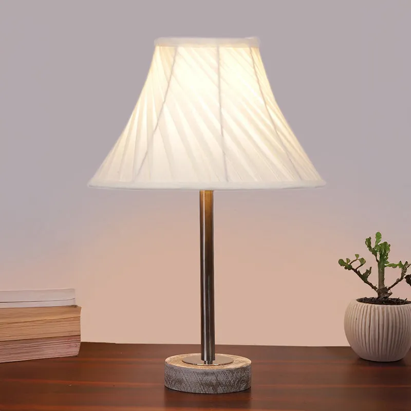 Twistra Rodin Wooden Table Lamp - Ivory,Silver,White media 2