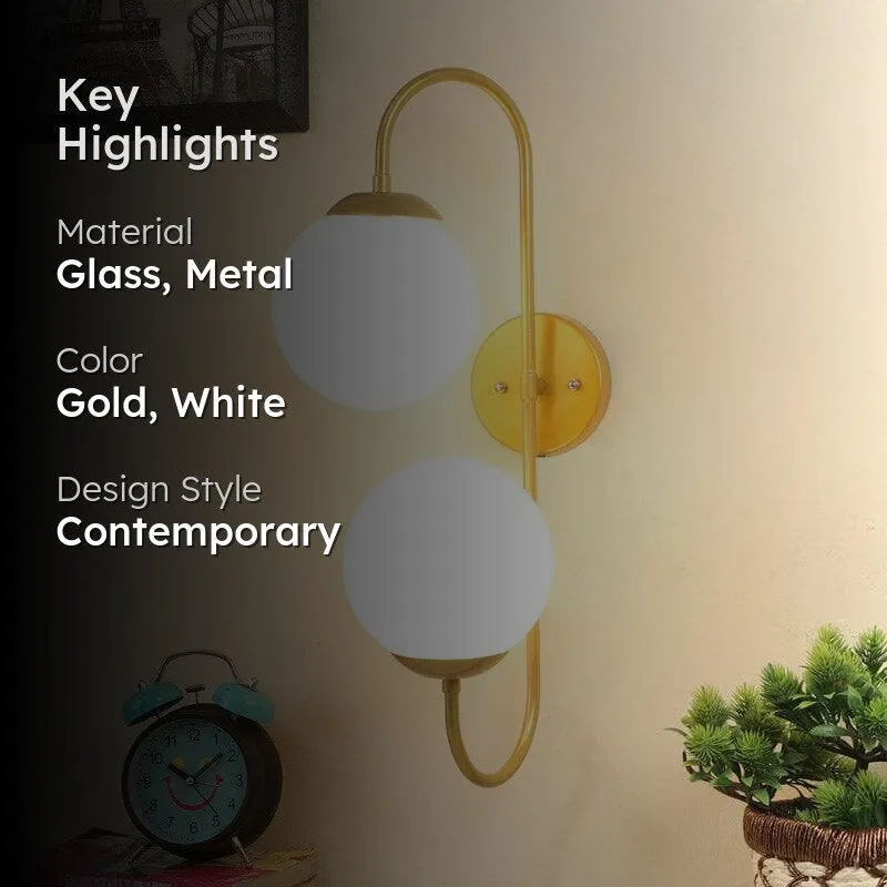 Double Dolly Moon LED Glass & Metal Wall Lamp media 2