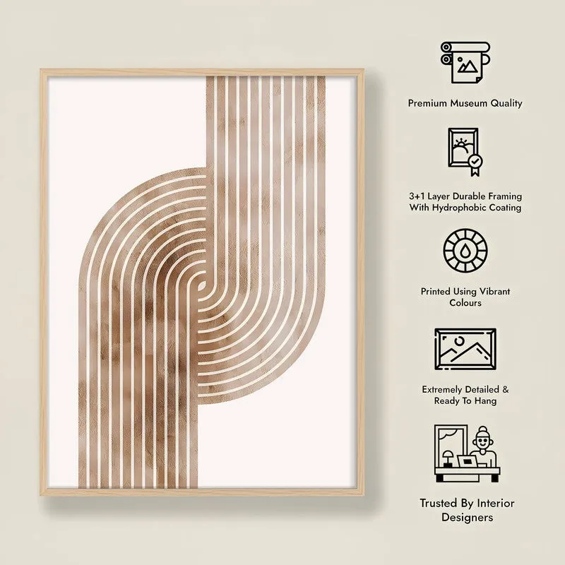 Flowing Symmetry Canvas Wall Painting With Brown Frame media 9