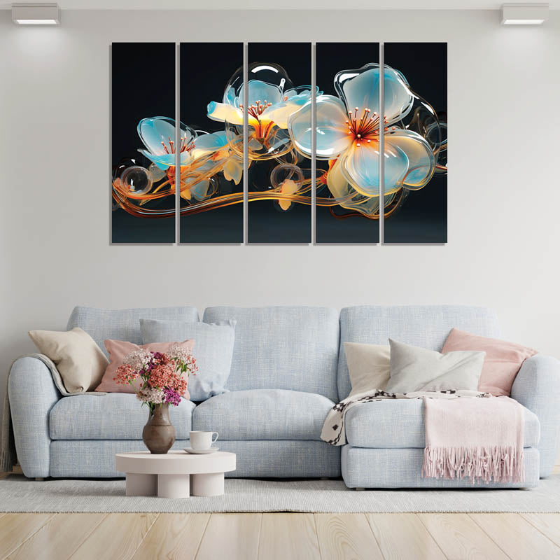 Daisy Derla Wall Painting - Set Of Five