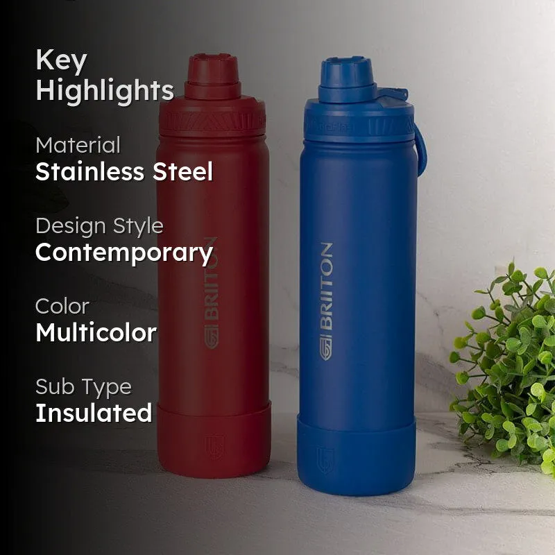 Quench Chic Hot & Cold Thermos Water Bottle (Red & Blue, 750 mL Each) - Set Of Two media 2