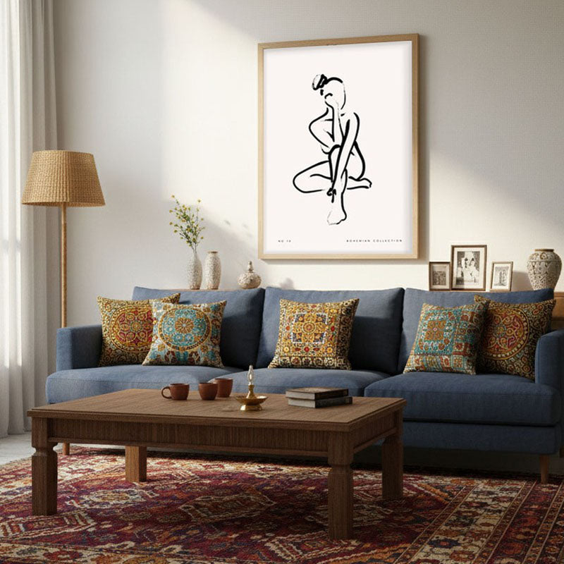 Meditazione Archival Canvas Wall Art - Natural Brown Frame media 3