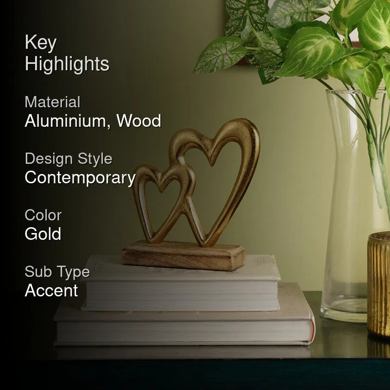 Heart Halo Duo Showpiece - Gold media 2
