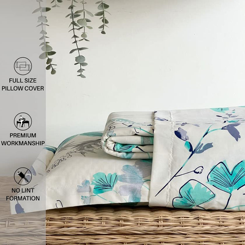 Urban Space Florvia Cotton Bedsheet (Blue) - 200 TC media 5